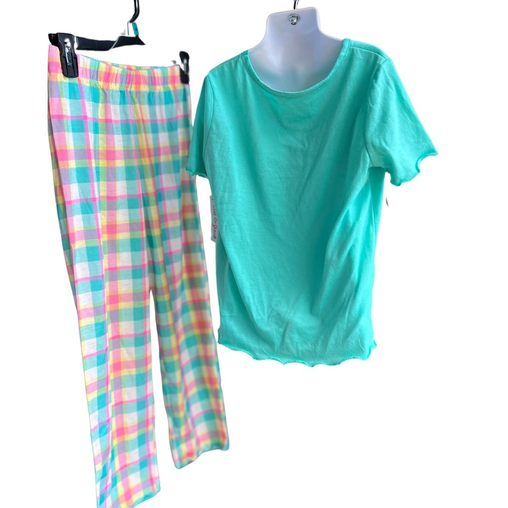 NWT CAT AND JACK Girls Multicolor 3 piece Pajama Set - Picture 2 of 3
